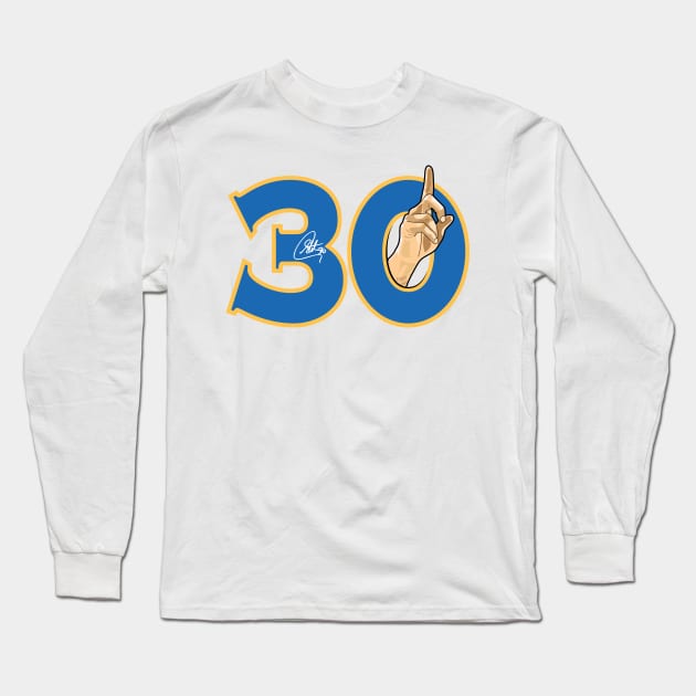 Curry 30 On White Long Sleeve T-Shirt by teeleoshirts